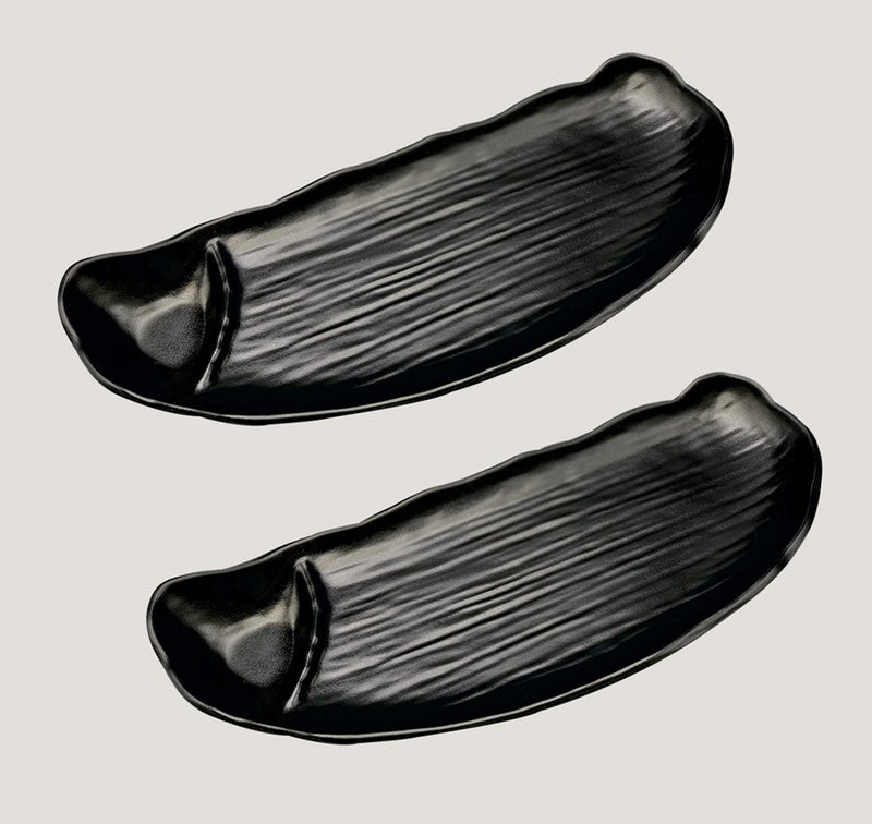 ZIDO Pack of 2 Exclusive Classical Design Serving Platter for All Type of Snacks Like Burger, Cutlet, Pakora, Momos, French Fries and All Tandoori Items. - Image 1