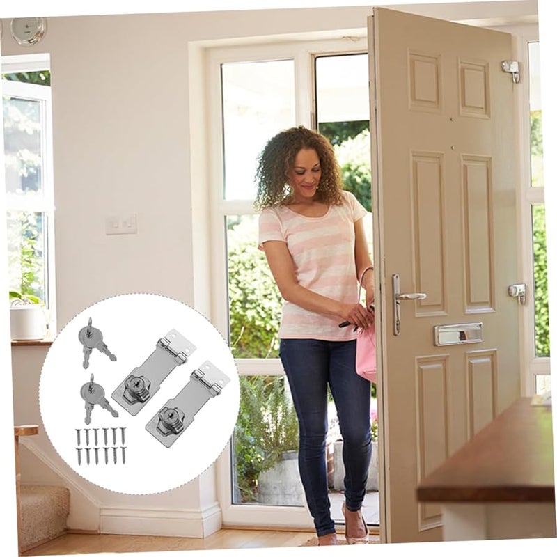 Gadpiparty 2 Pack Sliding Door Security Lock Reinforcement Device Easy Installation for Bathroom Bedroom Kitchen - Image 5