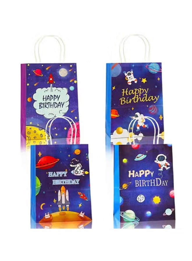 Peachjoy Party Favor Bags, 12 PCS Planet Galaxy Party Favor Goodie Bags with Handles, Space Astronaut Rocket Party Treat Bags, Astronaut Present Bags for Boys Girls Birthday Space Theme Party - Image 1