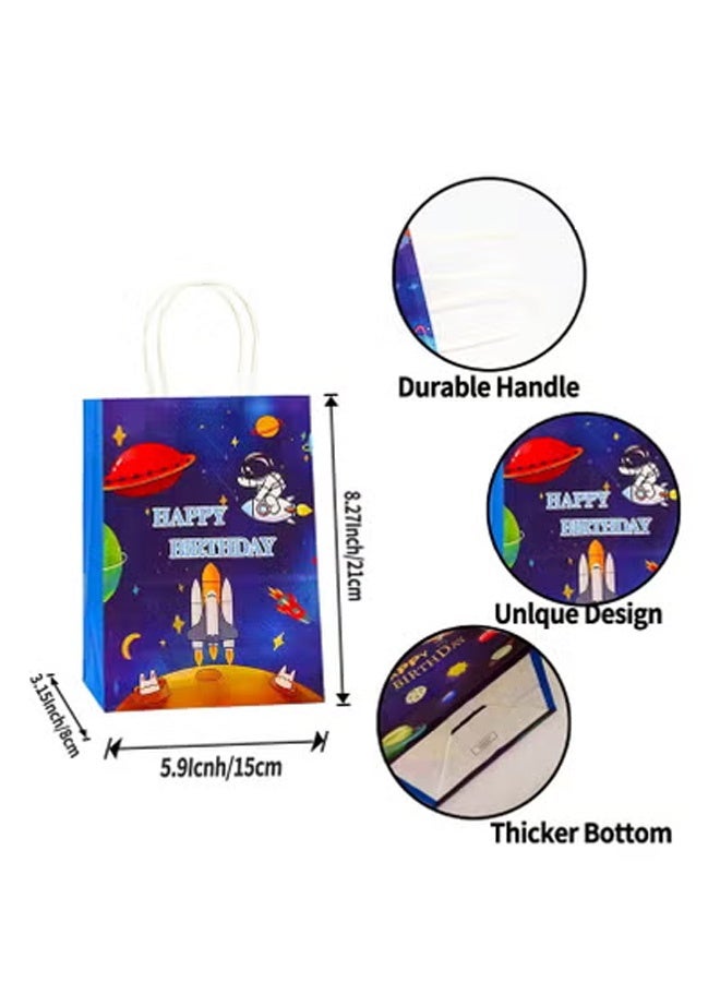 Peachjoy Party Favor Bags, 12 PCS Planet Galaxy Party Favor Goodie Bags with Handles, Space Astronaut Rocket Party Treat Bags, Astronaut Present Bags for Boys Girls Birthday Space Theme Party - Image 2