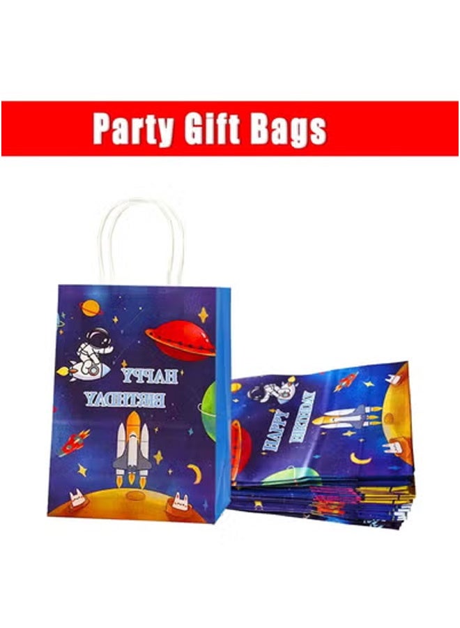 Peachjoy Party Favor Bags, 12 PCS Planet Galaxy Party Favor Goodie Bags with Handles, Space Astronaut Rocket Party Treat Bags, Astronaut Present Bags for Boys Girls Birthday Space Theme Party - Image 3