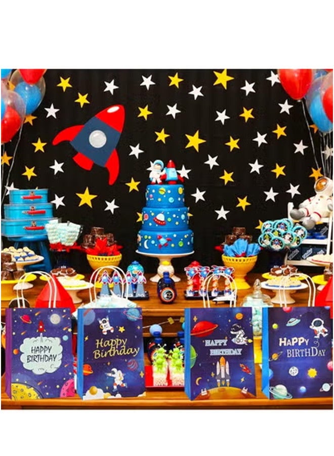 Peachjoy Party Favor Bags, 12 PCS Planet Galaxy Party Favor Goodie Bags with Handles, Space Astronaut Rocket Party Treat Bags, Astronaut Present Bags for Boys Girls Birthday Space Theme Party - Image 4