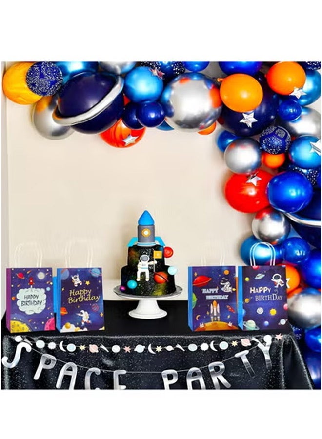 Peachjoy Party Favor Bags, 12 PCS Planet Galaxy Party Favor Goodie Bags with Handles, Space Astronaut Rocket Party Treat Bags, Astronaut Present Bags for Boys Girls Birthday Space Theme Party - Image 5