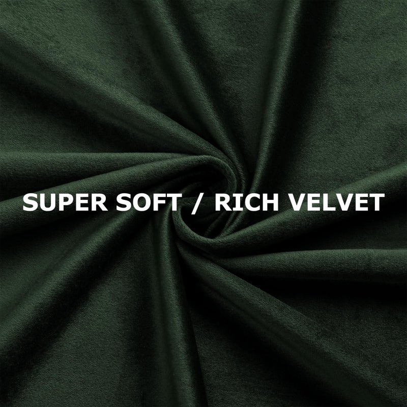 Dchola Dark Green Velvet Curtains for Bedroom Window with Back Tab, Super Soft Vintage Luxury Heavy Drapes, Room Darkening Thermal Insulated Curtain for Living Room, W52 by L84 inches, 2 Panels - Image 3