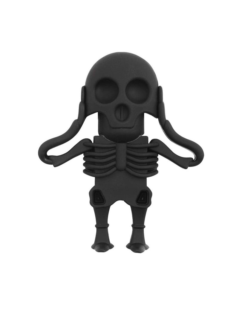 عصا ذاكرة على شكل هيكل عظمي كرتوني، محرك فلاش USB مقاوم للماء والصدمات، محرك إبهام لنقل البيانات عالي السرعة، محرك أقراص تخزين بيانات محمول خفيف الوزن، (قطعة واحدة، أسود، 64 جيجابايت) - Image 1
