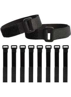 Reusable Cable Ties, Fastening Hook Loop Rope Management Straps with Buckles, Adjustable Nylon Velcro Cord Organizer Wire Ties for Organizing Home Office Data Centers (1.6 * 20CM （8inch）)