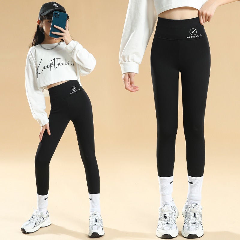 Girls' Shark Pants Spring Outerwear Children's Leggings Internet Celebrities Same Style Big Children's Spring and Autumn Slim Leg High Elastic Pants Women - Image 3