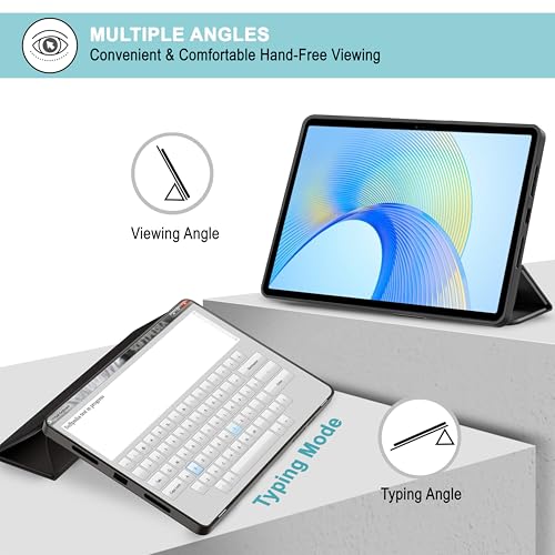 CEDO Tri-Fold for Honor Pad X9 (11.5 in) Smart Case Flip Cover with Multi Viewing Angles Stand | Leather Finish | Heat Dissipation | TPU Backcover (Black) - Image 3