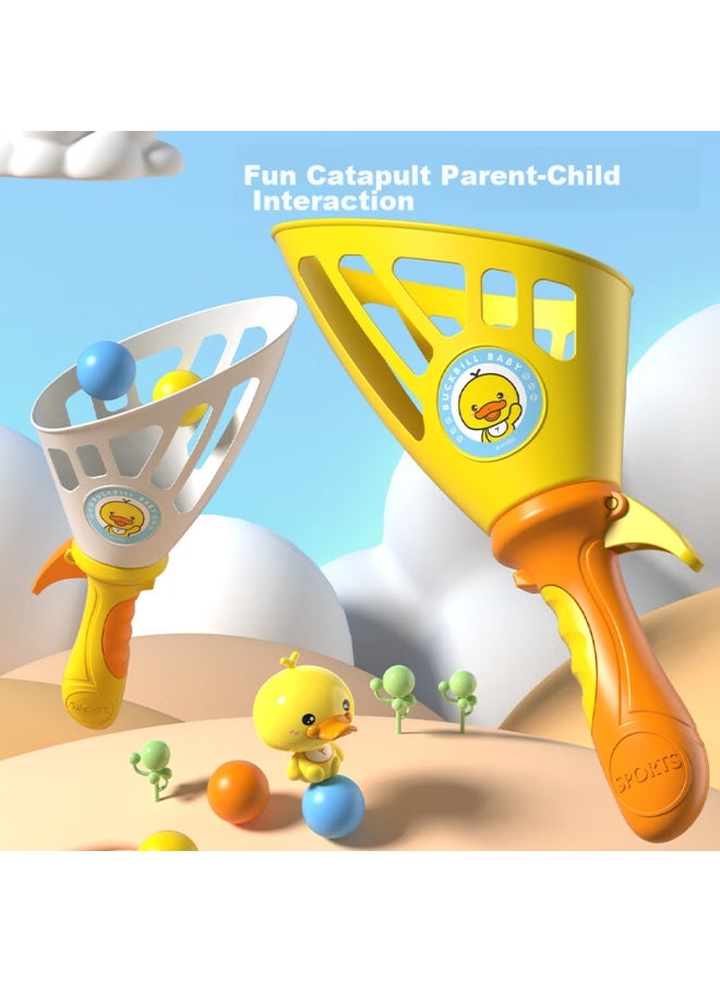 Xst Double-person Ejecting And Catching Ball, Yellow Duck Docking Ball, Baby Outdoor Parent-child Interactive Battle, Elastic Birthday Gift - Image 1