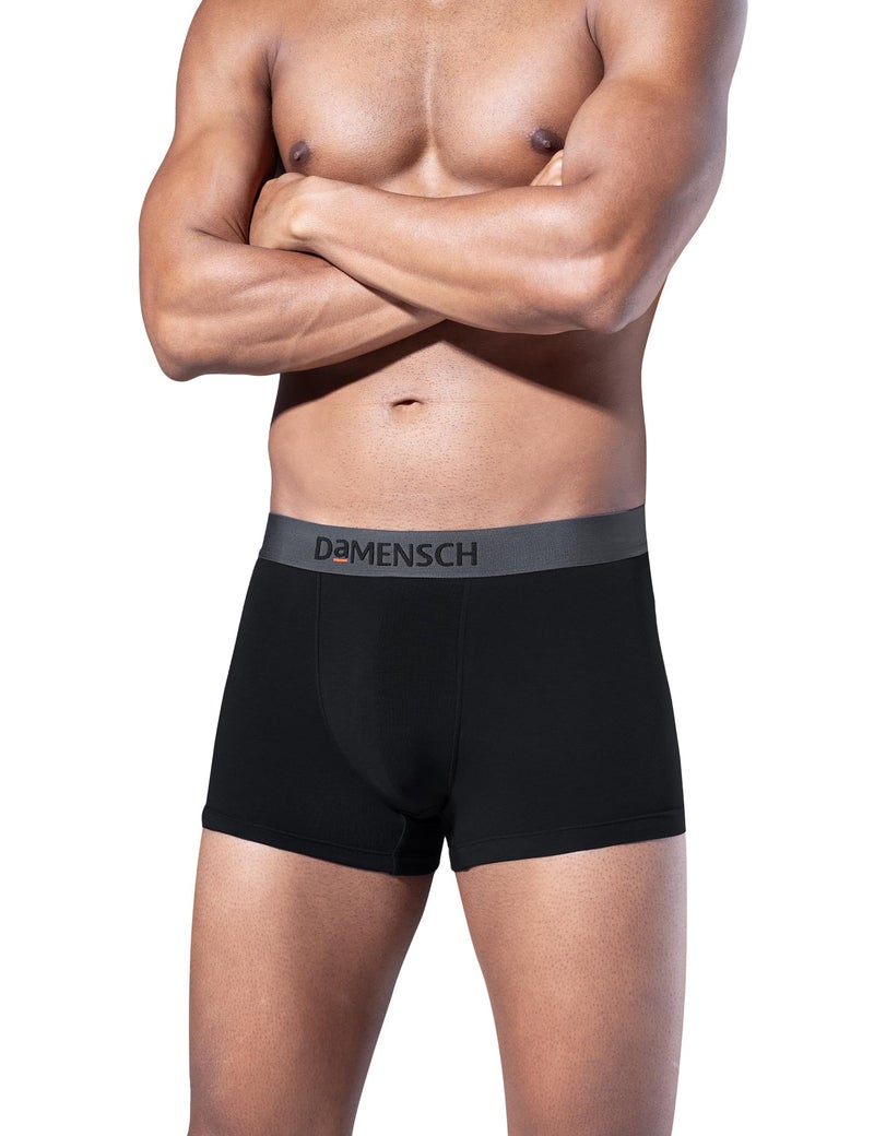 DAMENSCH Deo-Soft Solid Underwear for Men, Breathable Inner, Modal Trunks, Super Soft Waistband, Odour Cancelling Trunks, 3X Softer Than Cotton Men Underwear-Klintt Black-M - Image 1