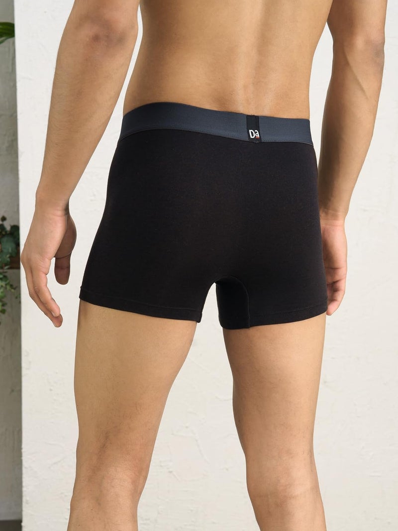 DAMENSCH Deo-Soft Solid Underwear for Men, Breathable Inner, Modal Trunks, Super Soft Waistband, Odour Cancelling Trunks, 3X Softer Than Cotton Men Underwear-Klintt Black-M - Image 5