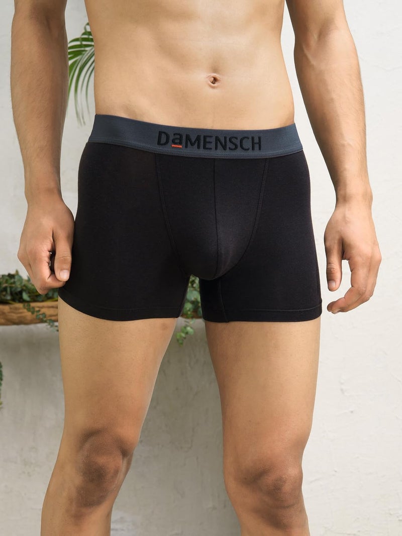 DAMENSCH Deo-Soft Solid Underwear for Men, Breathable Inner, Modal Trunks, Super Soft Waistband, Odour Cancelling Trunks, 3X Softer Than Cotton Men Underwear-Klintt Black-M - Image 4