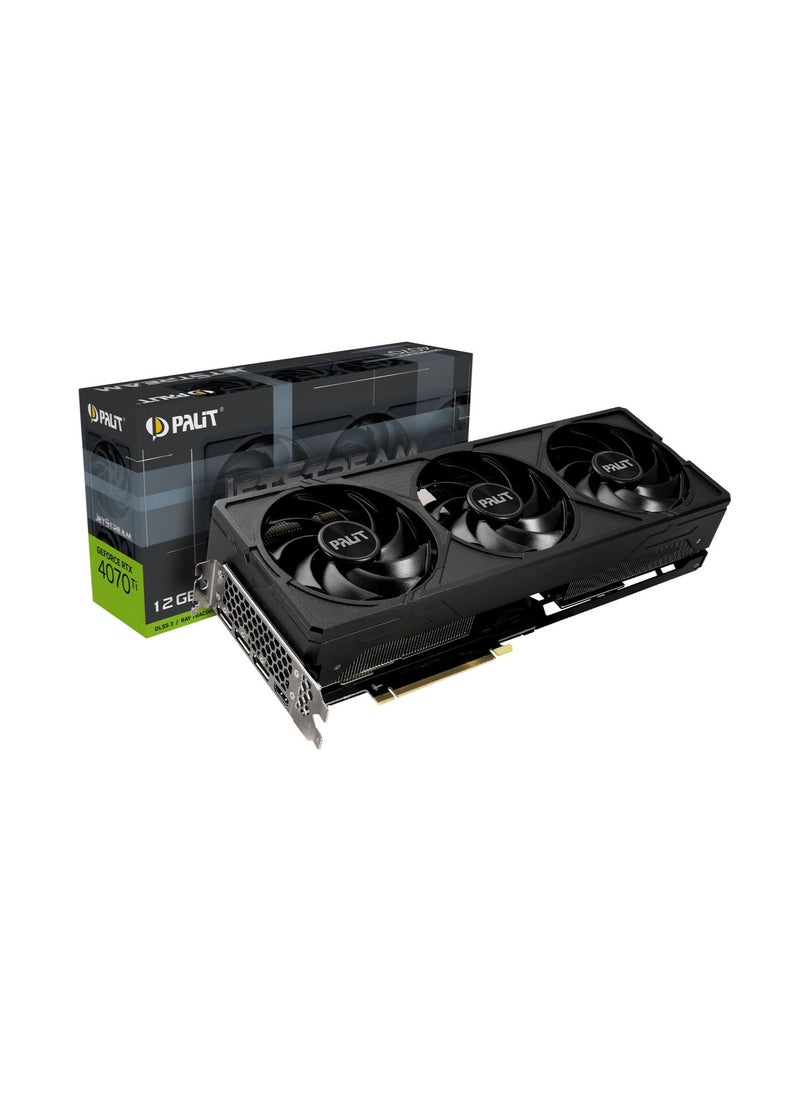 Palit - NVIDIA  GeForce RTX 4070Ti JETSTREAM 12GB, GDDR6X Graphics Memory, G-SYNC®, 7680 CUDA Core, 2610 MHz Boost Clock, 21 Gbps, 192 bits Interface, PCI Gen 4, DP 1.4a x 3, HDMI 2.1a x 1 - Image 1