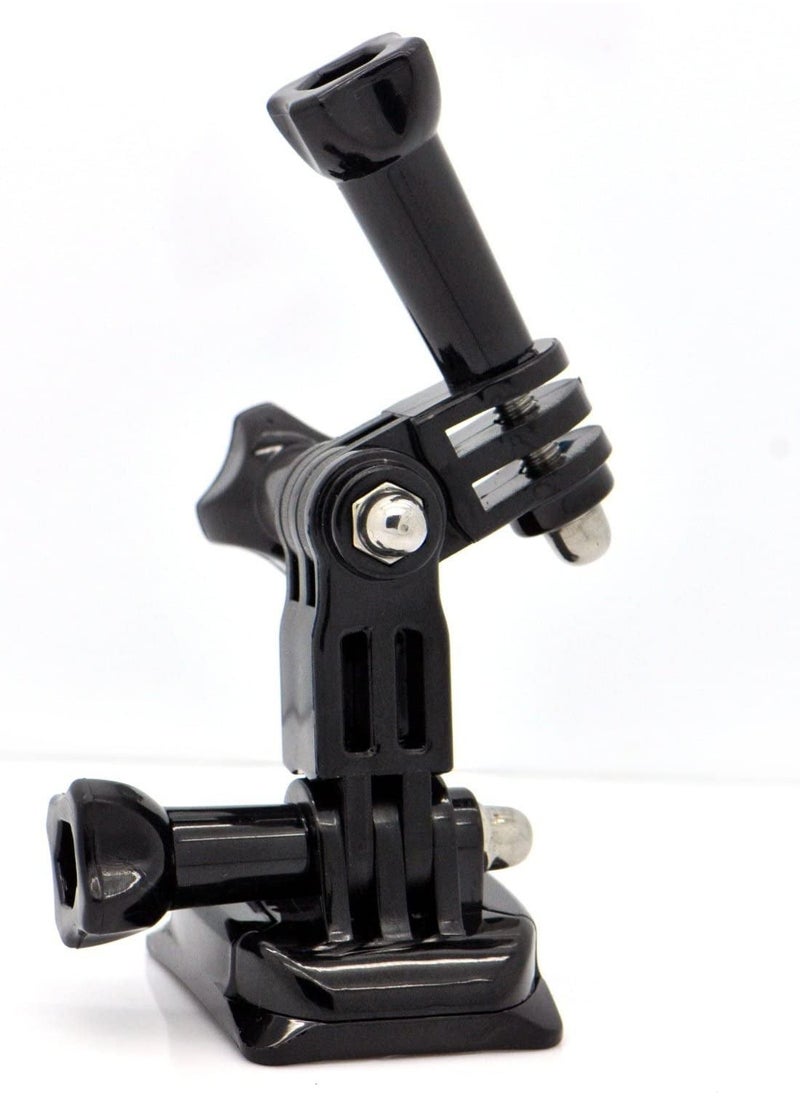 Generic - Motorcycle Helmet Side Mount Kit for Gopro Hero 10/9/8/7/6/5/4 Black Series and Other Action Cameras with Mounting Base, Adhesive Pads, 3-Way Swivel and Thumbscrews - Image 1