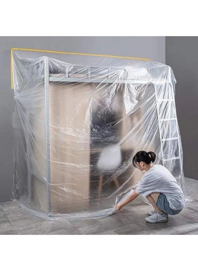 لفافة بلاستيكية لتغطية الأثاث، غطاء شفاف مقاوم للماء والغبار - Image 3