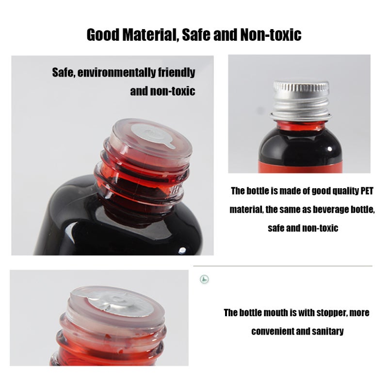 Fake Blood 100ml Safe Odor-Free Realistic Plasma - Edible Easy To Clean Cosplay Accessory for Halloween Costume Parties Film Theater Makeup Effects - Image 5
