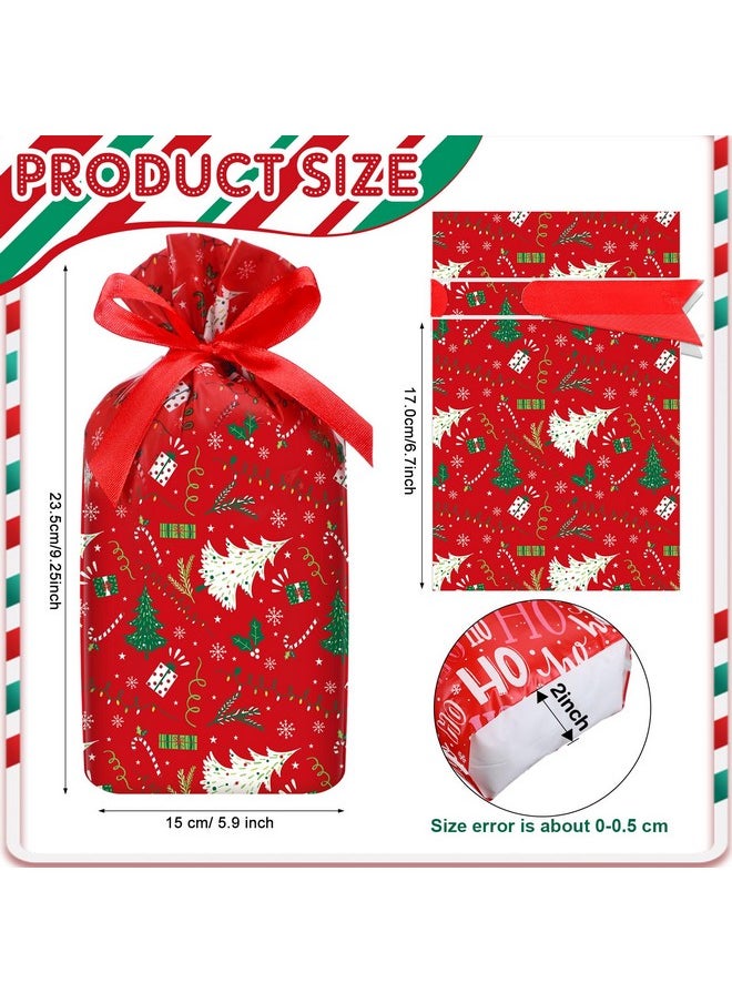 Containlol - 50 Pcs Christmas Drawstring Gift Bags Christmas Party Favor Bag Xmas Goodie Bag Merry Christmas Snack Bag Drawstring Christmas Bag For Gifts Candy Wrapping Xmas Tree Snowflake Party Favors - Image 1