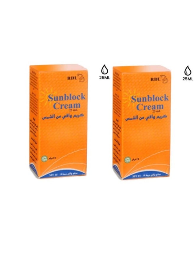 ار دي ال كريم الوقاية من الشمس 25 مل 2 قطعة