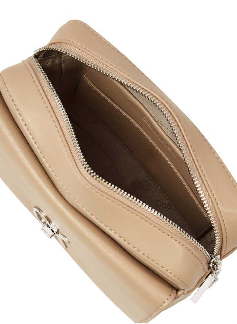 CALVIN KLEIN Women's Crossbody Camera Bag - Polyester Blend, Beige  - Image 3