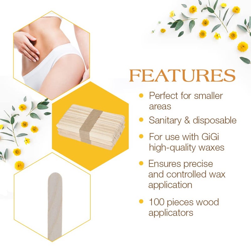 GiGi Wax Sticks for Hair Removal â€“ Small Wax Applicator Sticks, Wooden Waxing Stick for Facial Waxing, Upper Lip & Eyebrows, 1 Pack - Image 4