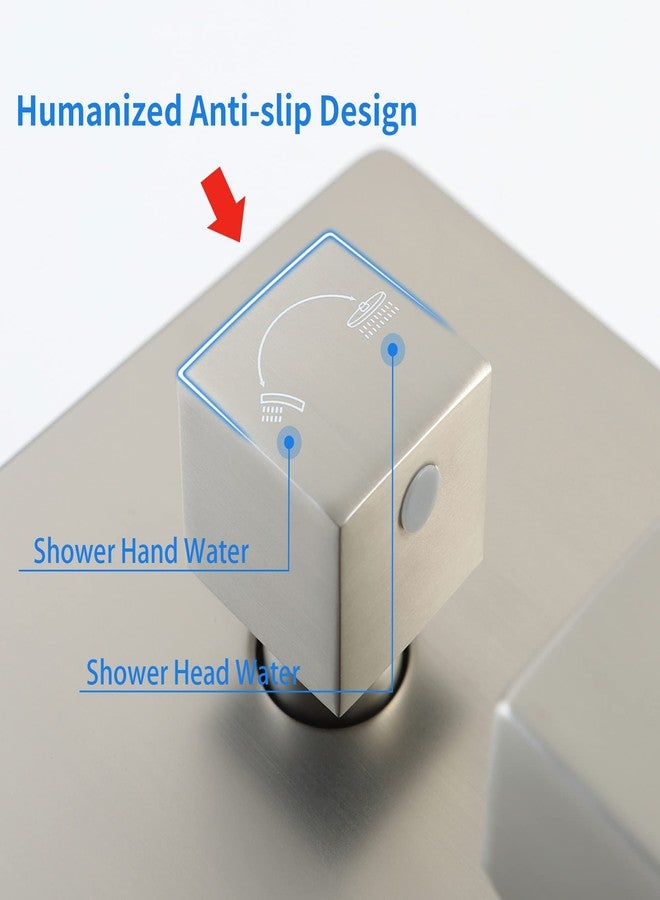 SKOWLL Shower Diverter Valve 2 Way Brushed Nickel Shower Mixer Control Valve Kit Wall Mount Single Handle Dual Function Shower Valve Replacement Rough In Valves Included - Image 4