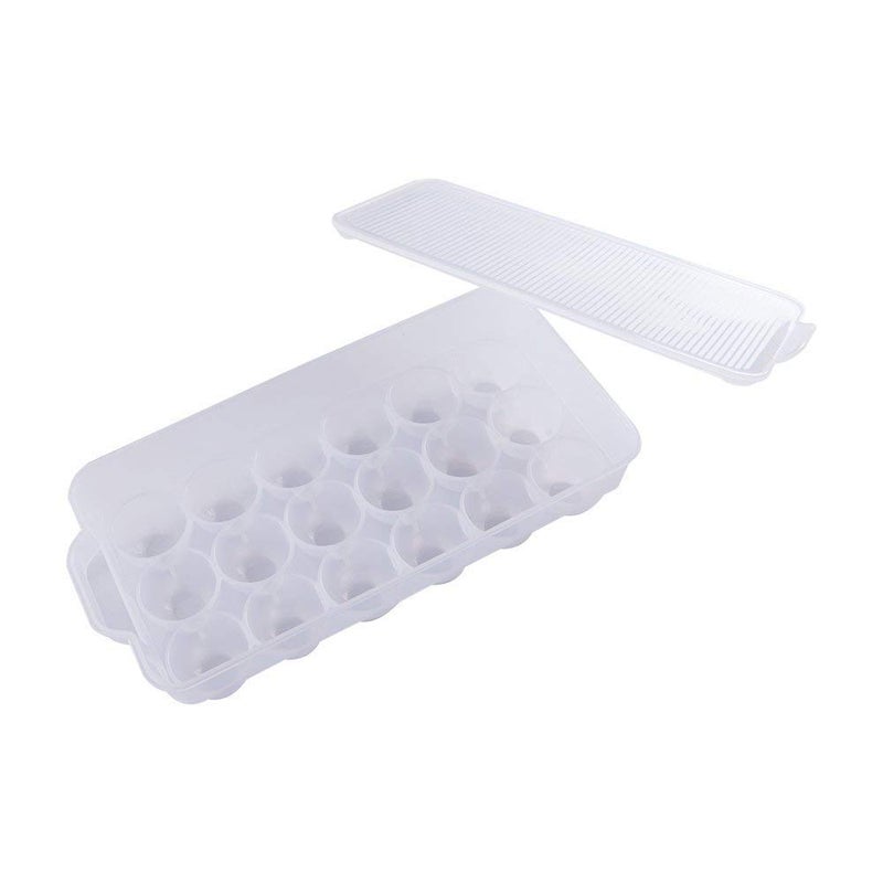 GETKO WITH DEVICE Plastic Single Layer 18 Grid Egg Storage Box for Refrigerator Storage Container Clear - Image 5