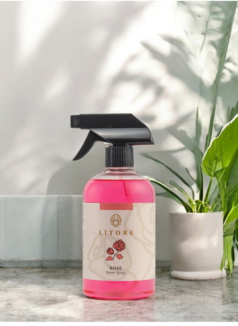 Litore Litore Rose Home Spray, A perfect Air Freshener Spray for home and office, Eliminates Bad Odour- 500 ml 
