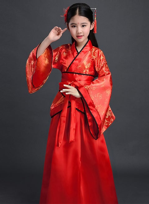 open lace back dress Warring States Robe Qin Han Dynasty Red Hanfu Women Dress