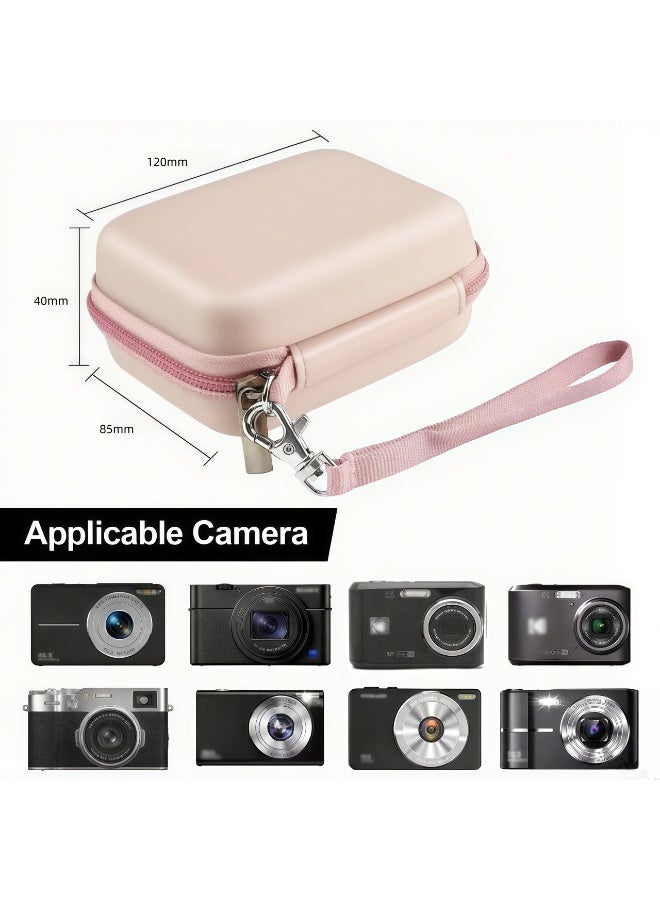 Daxiongmao CCD digital camera bag, can store SD card, spare battery, etc., suitable for CCD digital camera, travel portable cute small camera bag (pink) - Image 3