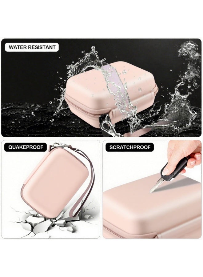 Daxiongmao CCD digital camera bag, can store SD card, spare battery, etc., suitable for CCD digital camera, travel portable cute small camera bag (pink) - Image 4