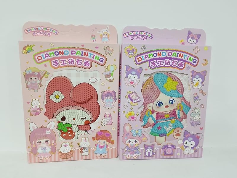 طقم رسم بالألماس مكون من قطعتين، مقاس 20 سم، مناسب للأطفال، مع إطار، مثالي لأعمال الرسم اليدوية، وحرف يدوية للبنات، هدية رائعة.