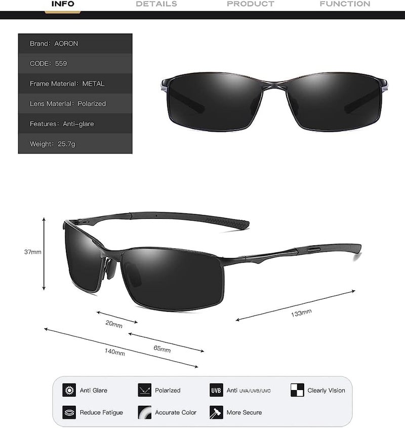 Karsaer Men's Polarised Sunglasses Lightweight Driving Cycling Photochromic Glasses For Men Stylish E1030, Square, Grey - Image 4