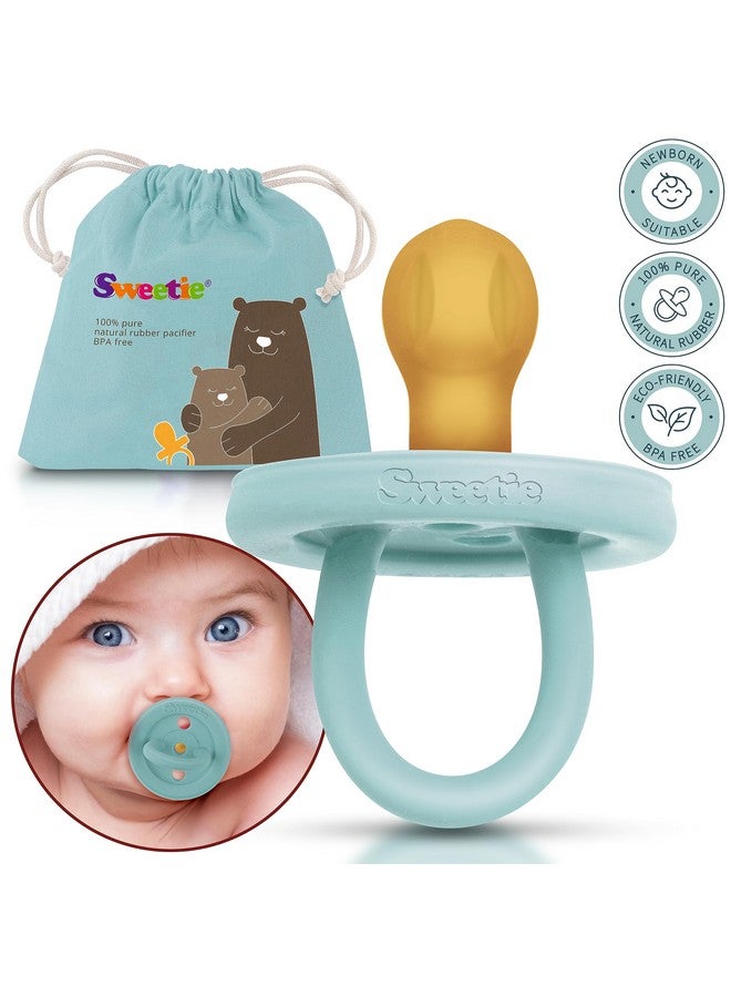 Sweetie Rubber Pacifier Natural Rubber Pacifier Rounded Turquoise Medium 612 Month - Image 3