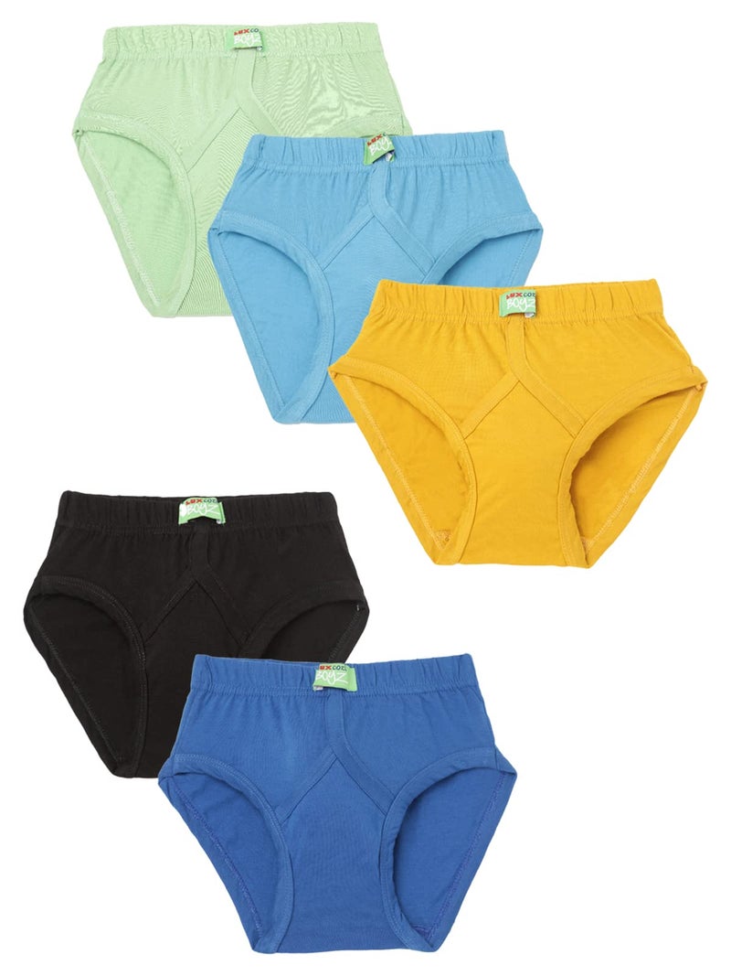 Lux Cozi Boy's Pack of 5 Super Combed Cotton Inner Elastic Front Brief for Kids (Size : 75cm) Multicolour - Image 1