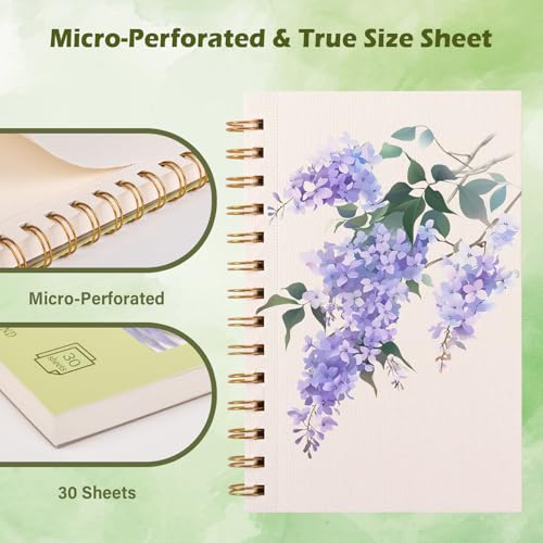 Qlmhudaim 5x7.5 Inch Spiral Watercolor Paper Pad - 30 Sheets 140lb/300g Acid-Free Artist Paper | Tear-Line Perforated Pages for Framing & Mixed Media |Watercolor, Art Journaling (Adults, Students, Travel) - Image 3