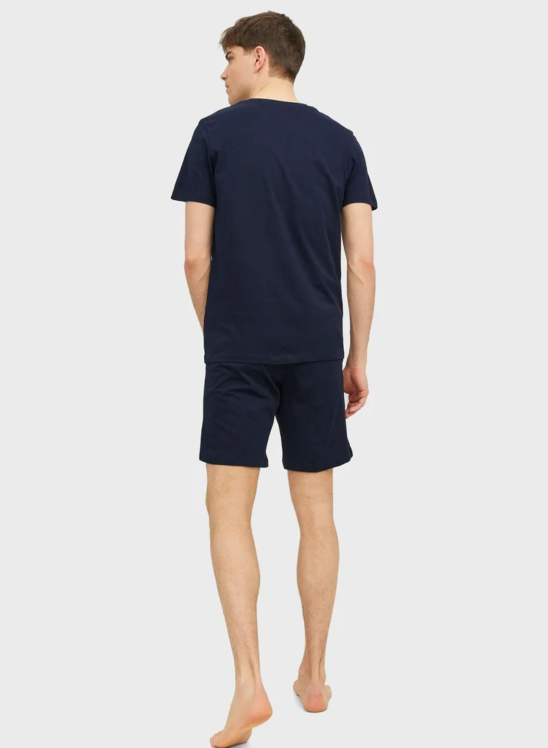 JACK & JONES Logo Crew Neck T-Shirt & Shorts