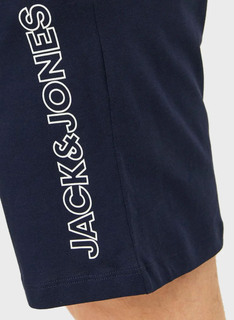 JACK & JONES Logo Crew Neck T-Shirt & Shorts