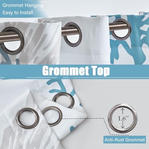 Tritard Coastal Window Curtains Grommet Drapes Nautical Beach Themed Thermal Insulating 50% Light Blocking Privacy Curtain for Living Room, Bedroom 2 Panels Set, 52x84 Inches - Image 3