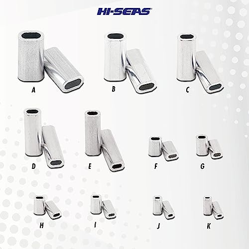 HI-SEAS Grand Slam Aluminum Sleeves, 0.8 mm ID, use with 50 lb / 22.6 kg mono, 500 pc - Image 3