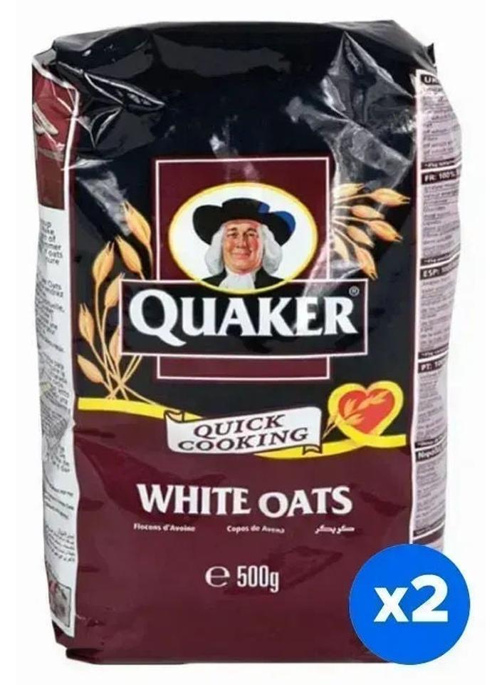Quaker شوفان أبيض سريع الطهي، عبوة من 2، 500 جرام
