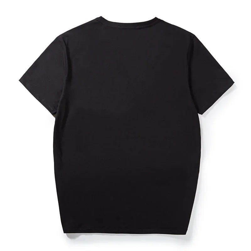 T6178 | Plus size men''s summer new round neck T-shirt men''s simple loose trendy gilding letter printed short sleeve - Image 4