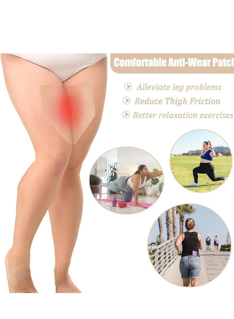 Fanski Thigh Inner Anti Chafing Stickers, 10 PCS Ultra-Thin Thigh Anti Friction Pads, Disposable Self Adhesive Thigh Chafing Rub Prevention Tape Patches, Breathable Elastic Thigh Lift Skin Tape for Body Legs - Image 5
