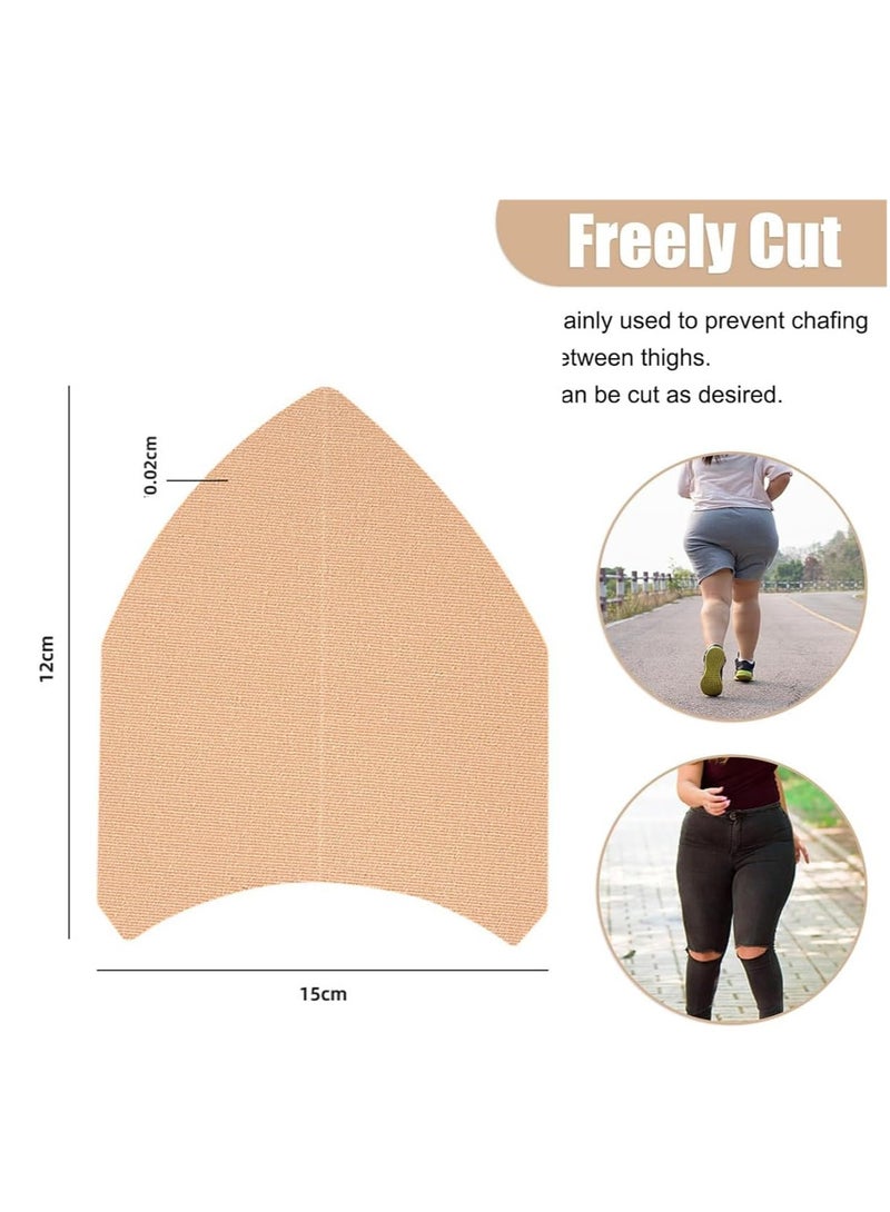 Fanski Thigh Inner Anti Chafing Stickers, 10 PCS Ultra-Thin Thigh Anti Friction Pads, Disposable Self Adhesive Thigh Chafing Rub Prevention Tape Patches, Breathable Elastic Thigh Lift Skin Tape for Body Legs - Image 2