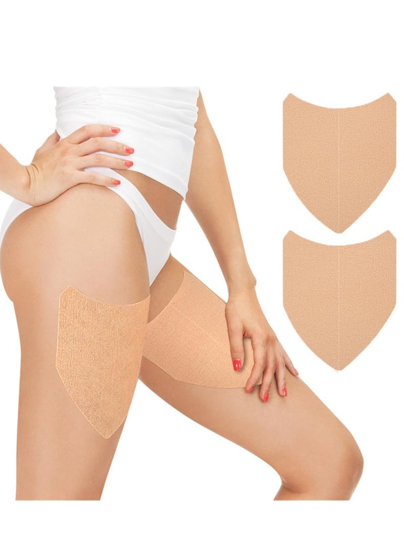 Fanski Thigh Inner Anti Chafing Stickers, 10 PCS Ultra-Thin Thigh Anti Friction Pads, Disposable Self Adhesive Thigh Chafing Rub Prevention Tape Patches, Breathable Elastic Thigh Lift Skin Tape for Body Legs - Image 1