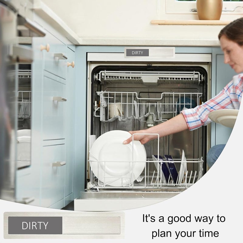 Dishwasher cleaning status magnetic sign  Silver - Image 4