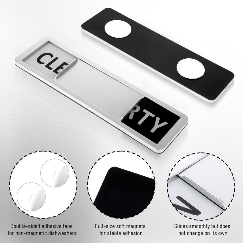 Dishwasher cleaning status magnetic sign  Silver - Image 3