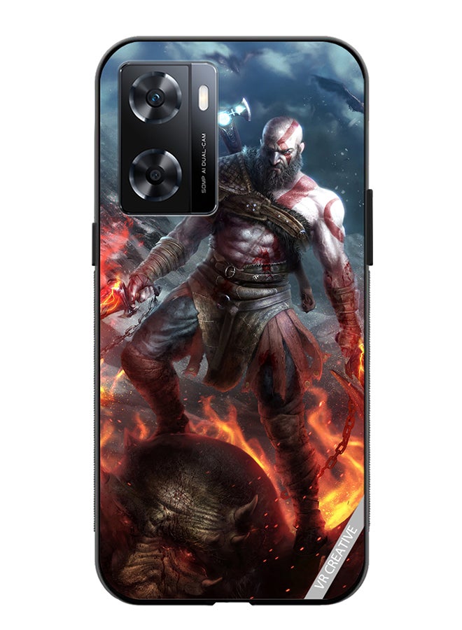 VR CREATIVE Protective Case Cover For Oppo A57/A77s Kratos God Of War Game Design Multicolour - Image 1