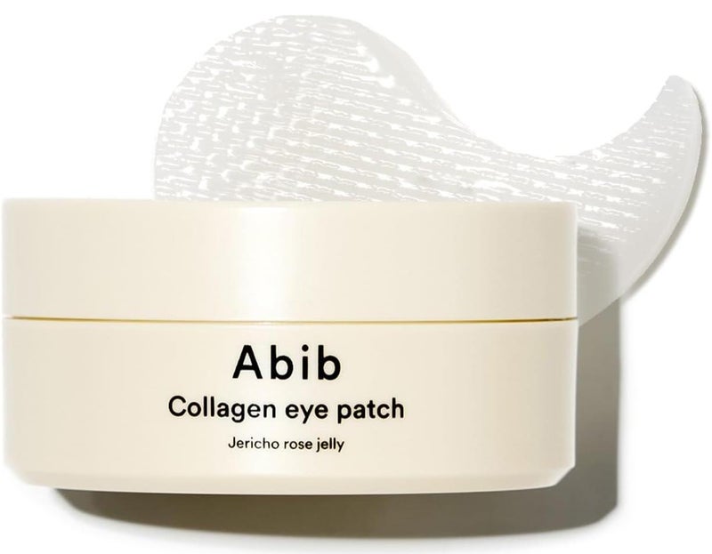 abib لصقات العين بالكولاجين من روز جيريشو 90غ/60 حبة (30 زوج) ، لصقات تحت العين الكورية للعيون المنتفخة والهالات السوداء، مضادة للتجاعيد، كولاجين - Image 1