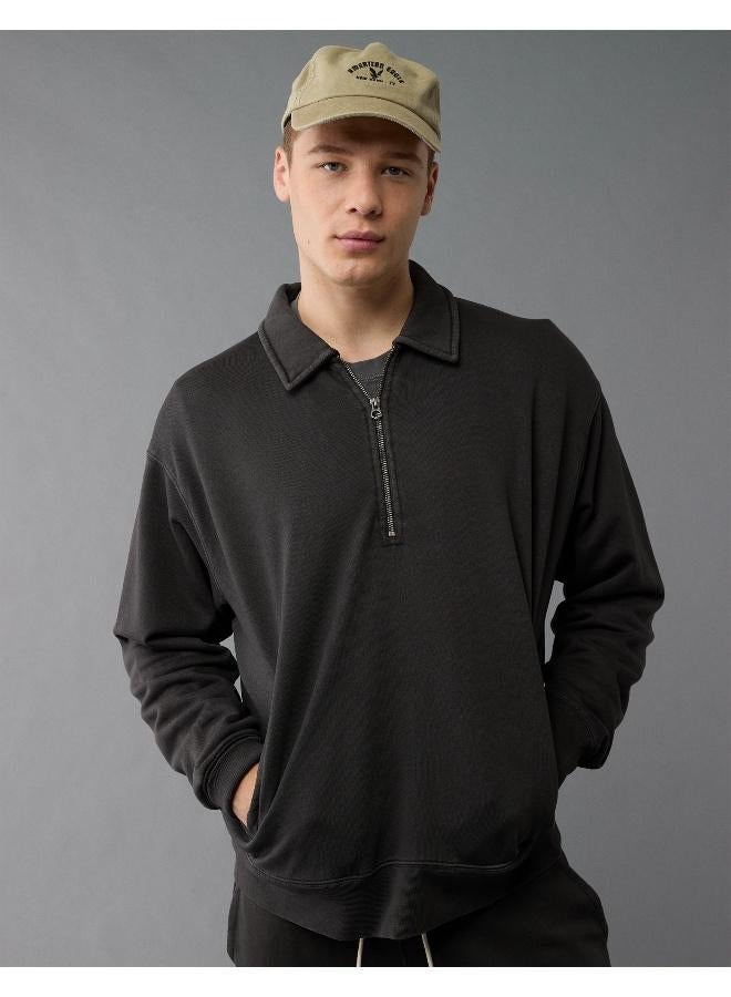 American Eagle AE Quarter-Zip Polo Collar Sweatshirt  - Image 5