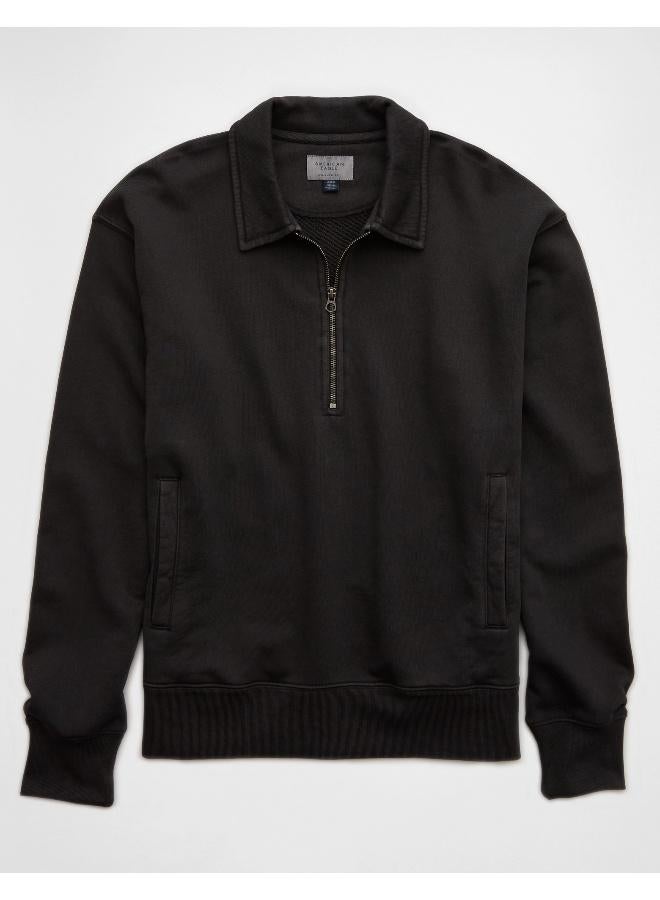 American Eagle AE Quarter-Zip Polo Collar Sweatshirt  - Image 3